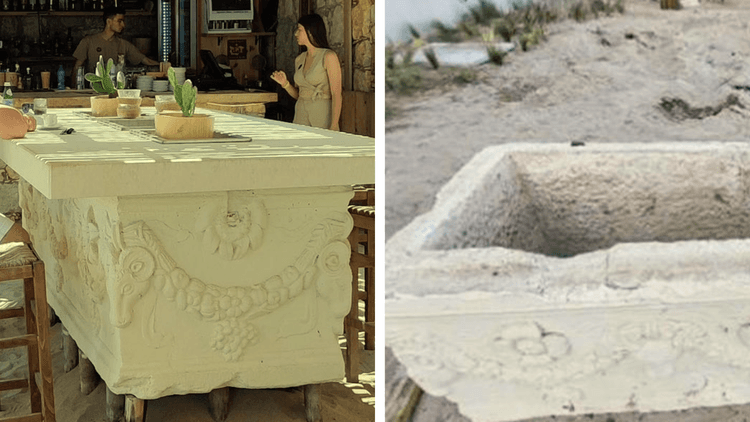 Strange table used at beach bar ends up being 1,700-year-old Roman sarcophagus